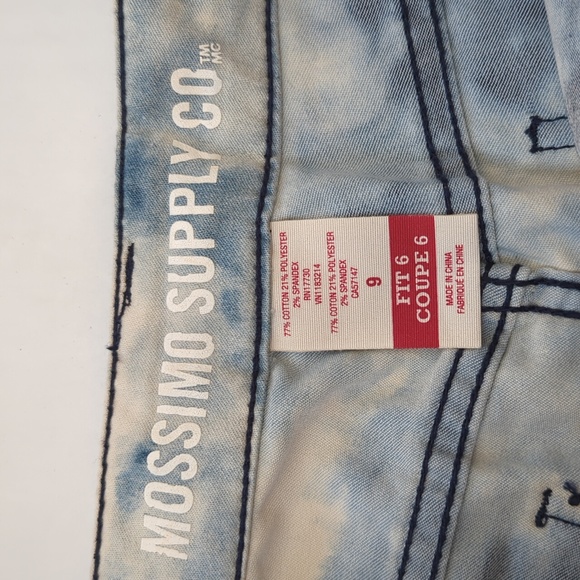 NWT Mossimo Tie Dye Fit 6 Coupe 6 Super Stretch Denim Legging Junior 9 Blue Boho - Picture 5 of 16